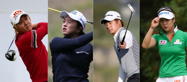 허인회 김세영 김승혁 이승현(왼쪽부터). 사진=KPGA, KLPGA