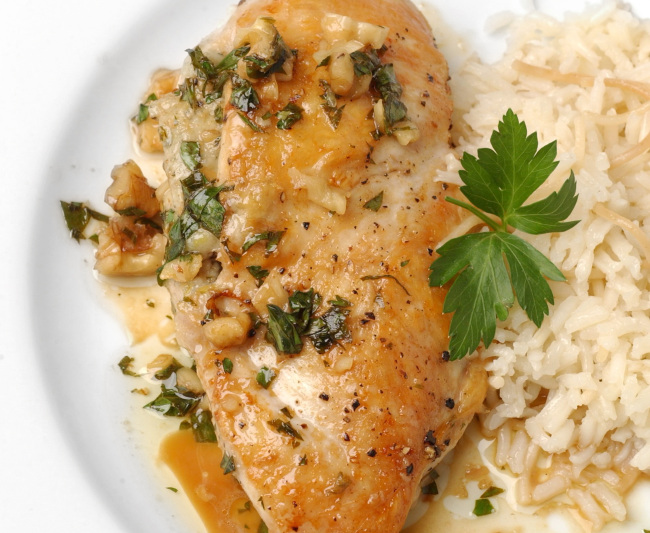 Blue cheese-stuffed chicken is a great-tasting and elegant dish
for a dinner party. (Tribune Content Agency)