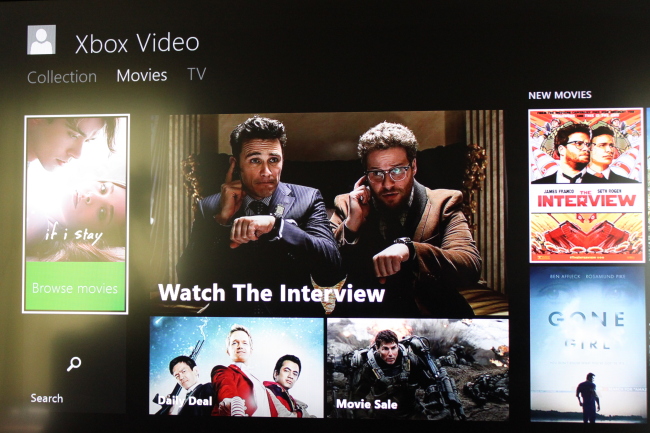 A computer screen shows Sony Picture’s release of “The Interview” available on Microsoft’s Xbox Video website Wednesday in San Francisco.   Yonhap