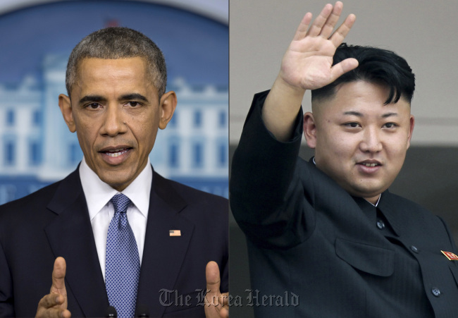 U.S. President Barack Obama (left) and North Korean leader Kim Jong Un. (AP-Yonhap)