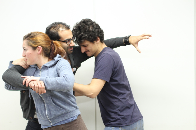A scene from a rehearsal of “12 Angry Jurors.”   Jenna Apollonia