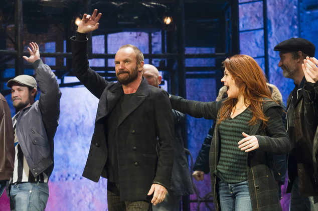 Sting at the curtain call following his performance in “The Last Ship” in December 2014. AP