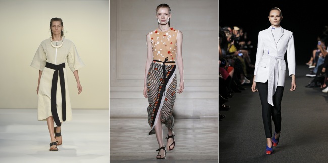 2015 S/S 컬렉션에 등장한 벨트 스타일. [사진제공=마르니, 메종마틴마르지엘라, 알렉산더왕]
2015 S/S 컬렉션에 등장한 스웨트 팬츠. [사진제공=드리스반노튼, 디젤블랙골드, 앤디앤뎁]