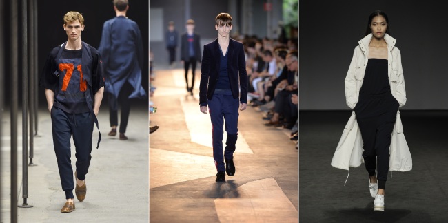 2015 S/S 컬렉션에 등장한 벨트 스타일. [사진제공=마르니, 메종마틴마르지엘라, 알렉산더왕]
2015 S/S 컬렉션에 등장한 스웨트 팬츠. [사진제공=드리스반노튼, 디젤블랙골드, 앤디앤뎁]