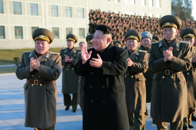 Kim Jong-un inspects an air force unit at an undisclosed place in North Korea. (Yonhap)
