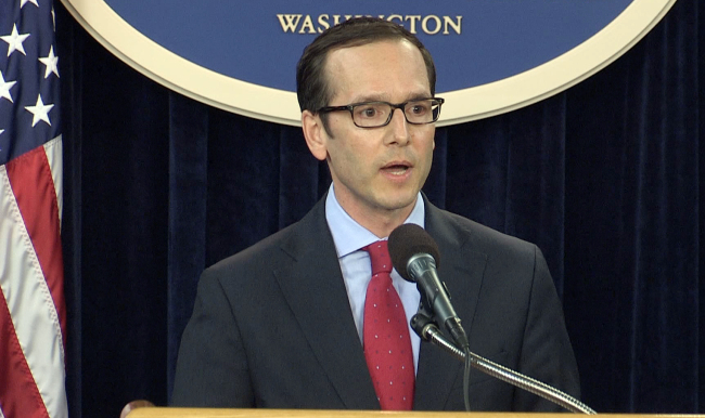 Evan Medeiros, senior director for Asian affairs at the White House’s National Security Council, speaks at a seminar held by the Brookings Institution think tank on Wednesday in Washington, D.C.   Yonhap