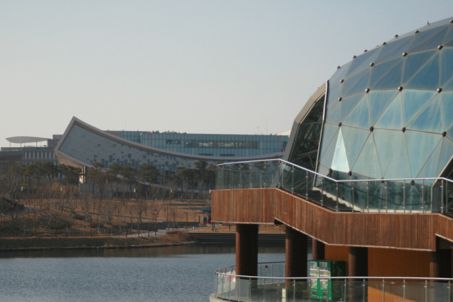 A view of the middle section of Sejong City’s administrative complex (Matthew Crawford/The Korea Herald)
