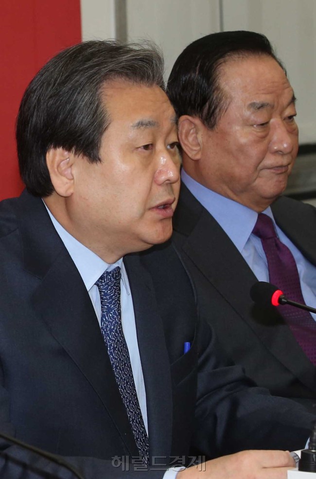김무성 새누리당 대표가 16일 오전 국회에서 열린 최고위원회의에서 모두발언을 하고 있다.이길동기자.gdlee@heraldcorp.com
