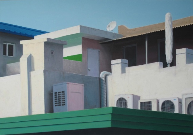 무제 (서울, 홍대, 콩크리트 계단과 길), 캔버스에 유채 130 x 162㎝, 2014 [사진제공=한미갤러리]
