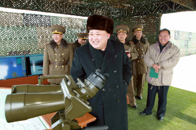 North Korean leader Kim Jong-un has inspected an artillery and landing exercise by front-line units deployed near the Yellow Sea, Pyongyang`s media reported Saturday.(Yonhap)