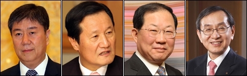 (왼쪽부터)김대기, 윤증현, 박병원, 김동수