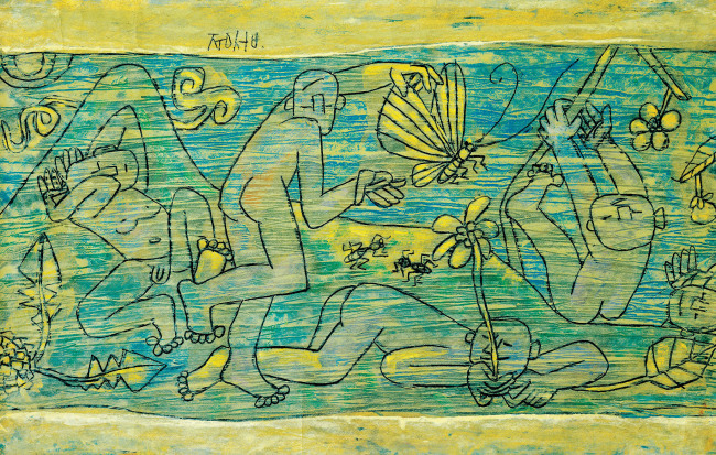 봄의 어린이, 종이에 유채, 연필, 32×49㎝ [사진제공=현대화랑]