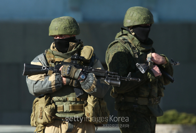 지난해 3월 크림반도에 투입된 러시아군. [사진=게티이미지]
