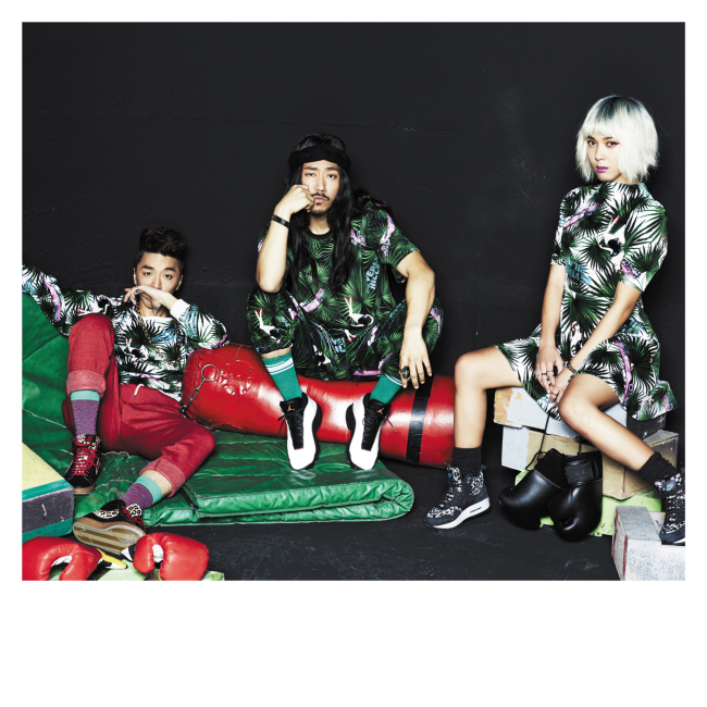From left: Bizzy, Tiger JK and Yoon Mi-rae of hip-hop project trio MFBTY.    Feel Ghood Music