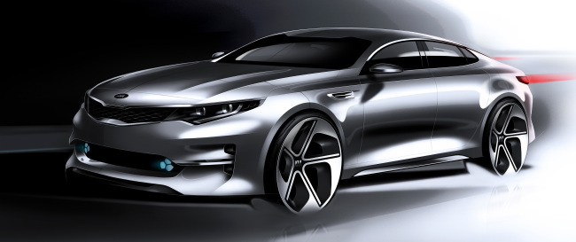 An artist’s rendering of the new K5.   Kia Motors