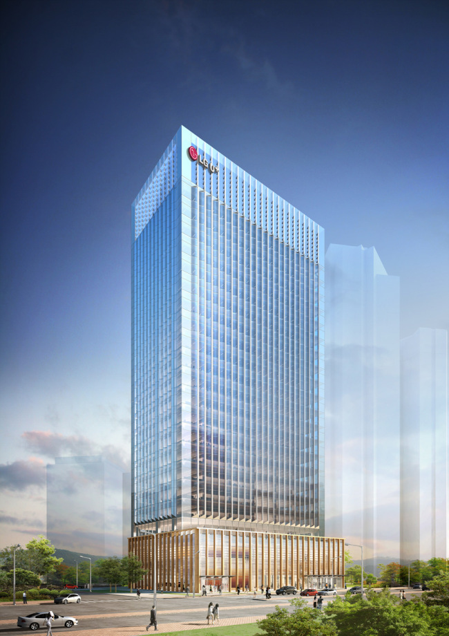 A rendering of LG Uplus’ new head office building in Yongsan, Seoul
