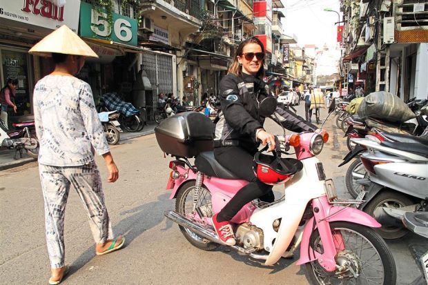 Bolingbroke-Kent says traveling on a small motorcycle that was recognizable in the region was important.   The Star