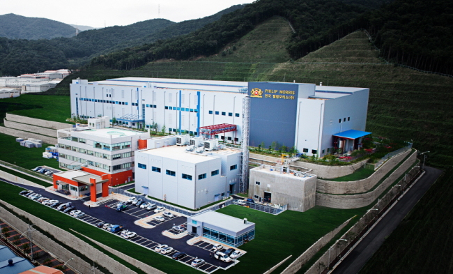 The factory of Philip Morris International Korea in Yangsan, South Gyeongsang Province, posts annual production capacity of 40 billion sticks of cigarettes.  PMIK