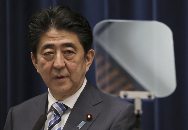 Japanese Prime Minister Shinzo Abe.    AP-Yonhap