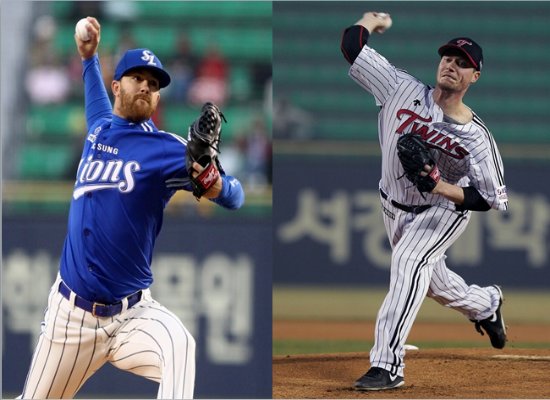 클로이드(좌), 루카스(우) ⓒ삼성 라이온즈, LG트윈스