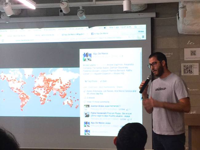 Agu De Marco, CEO of Argentina-based start-up Wideo, speaks at Startup Alliance in southern Seoul last month. (Wideo)