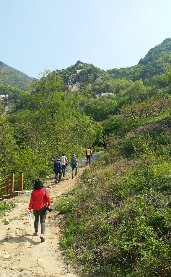 용담폭포로 가는 길. 사진=김아미 기자/amigo@heraldcorp.com