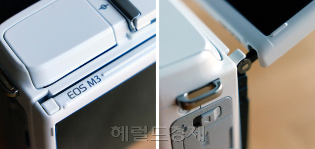 상당 180도 틸트가 가능한 액정은 다양한 연출을 도와줍니다. 상단으로 드는 순간 아래로 ‘딸깍’ 분리됩니다. 따라서 상단으로 세우면 정확하게 180도를 이루게 되죠.