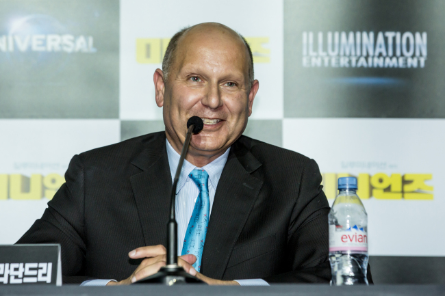 Illumination Entertainment CEO Chris Meledandri speaks with press at Lotte Cinema Avenuel Monday.    Universal/Illumination