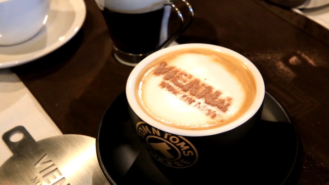 Vienna coffee at Tom N Toms Coffee. Tom N Toms Coffee
