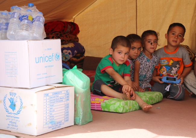 Iraqi children in the Baharka camp for internally displaced persons in Erbil city in northern Iraq.  (Mohammed Al Bahbahani / WFP)