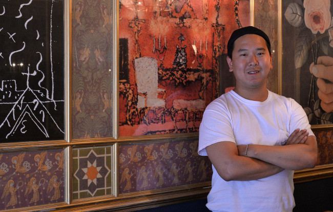 Chang Jin-woo poses inside his restaurant Mathilda. (Lee Sang-sub/The Korea Herald)