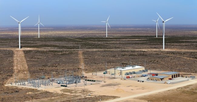 Duke Energy’s Notrees wind farm in Texas, to which Samsung SDI will supply its lithium-ion batteries and battery management systems.   Samsung SDI