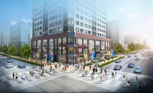 상가합병을 통해 임차인을 모집하고 있는 위례 현대산업개발의 ‘위례 아이파크 에비뉴’.