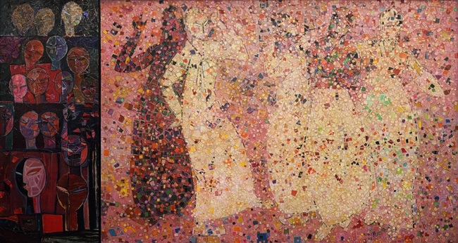 군무, 1966, 캔버스에 유채와 혼합재료, 176×331㎝