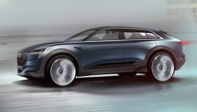 Exterior sketch of the Audi e-tron quattro