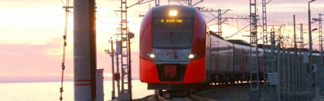 The Eurasia Express runs on the track near Novosibirsk, Russia, July 22. Yonhap