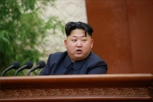 North Korea leader Kim Jong-un presides over a recent meeting of the North’ Central Military Committee. (Yonhap)