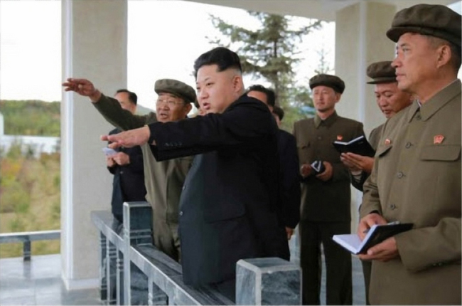North Korean leader Kim Jong-un visits a construction site for a power plant, the Rodong Sinmun reported on Monday. (Yonhap)