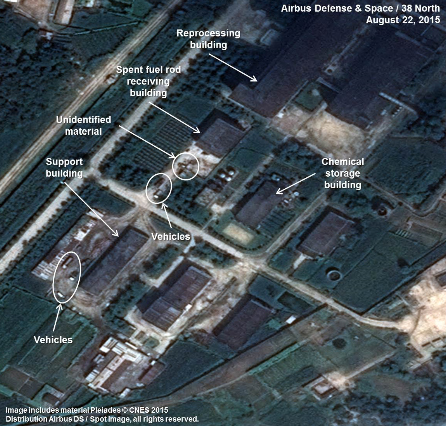 Satellite imagery shows part of the Yongbyon nuclear complex north of Pyongyang, North Korea. (Yonhap)