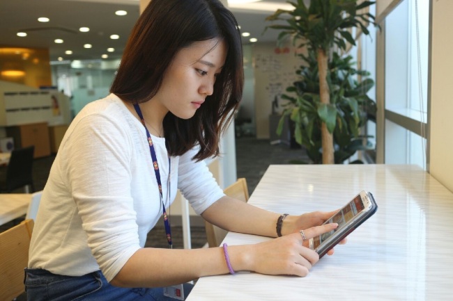A customer makes an order through the Yogiyo food delivery app. Yogiyo