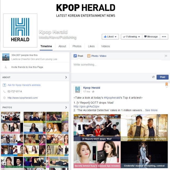 K-pop Herald Facebook