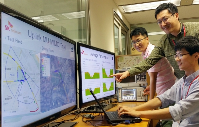 SKT MOVING ON UP -- Korean mobile carrier SK Telecom and telecom equipment supplier Ericsson succeeded in test-running the so-called Uplink MU-MIMO technology, which improves upload speeds by an average of 40 percent. (SKT)