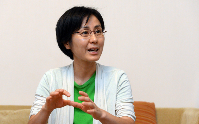Naomi Dakasu speaks in an interview with The Korea Herald (Ahn Hoon/The Korea Herald)