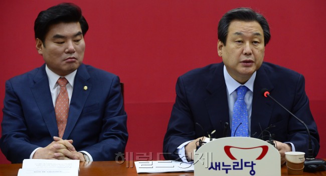 김무성 새누리당 대표가 7일 오전 서울 여의도 국회에서 열린 최고중진연석회의에서 모두발언을 하고 있다. 박해묵 기자/mook@heraldcorp.com