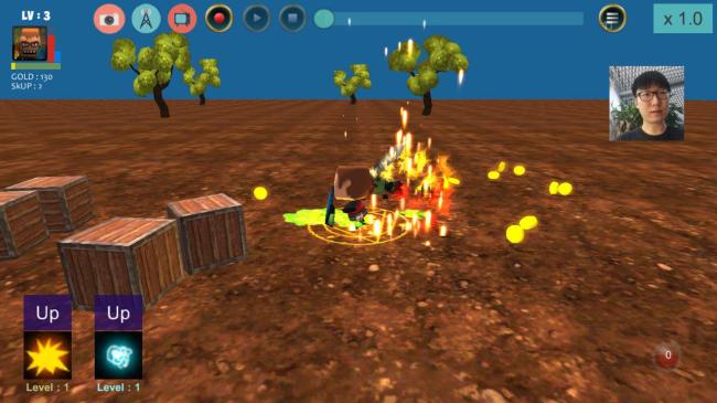 　An image of a mobile game broadcasting demonstration using Minkonet’s Swing solution. (Minkonet)