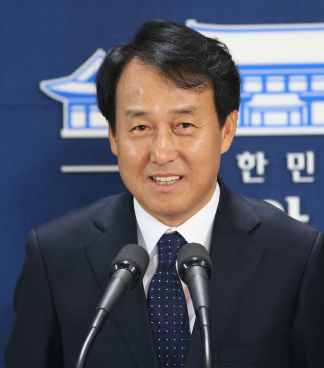 President Park Geun-hye's new spokesman Jeong Yeon-guk. Yonhap