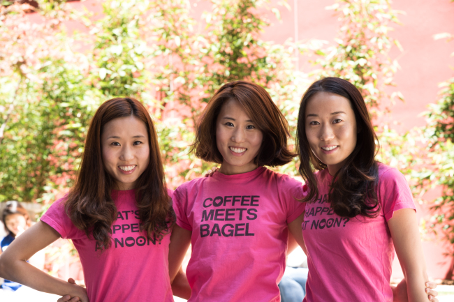 From left: Dawoon, Arum and Soo Kang, cofounders of Coffee Meets Bagel Coffee Meets Bagel
From left: Dawoon, Arum and Soo Kang, cofounders of Coffee Meets Bagel. Coffee Meets Bagel