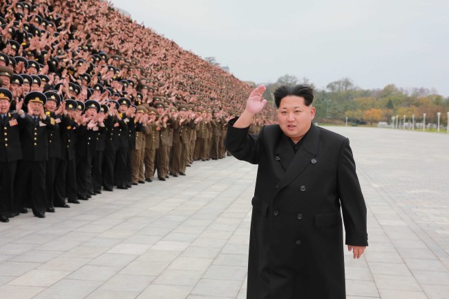 North Korean leader Kim Jong-un attends a military gathering of service members in Pyongyang, the Korean Central News Agency reported on Nov. 7. (Yonhap)