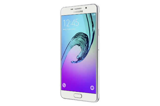 MID-END HANDSETS WITH PREMIUM FEATURES -- Samsung Electronics unveiled its updated midrange smartphone lineup Galaxy A in Seoul Thursday. The lineup consists of three models, the A7, A5 and A3. The A7 and A5, fitted with a fingerprint sensor, support mobile payment solution Samsung Pay. (Samsung)