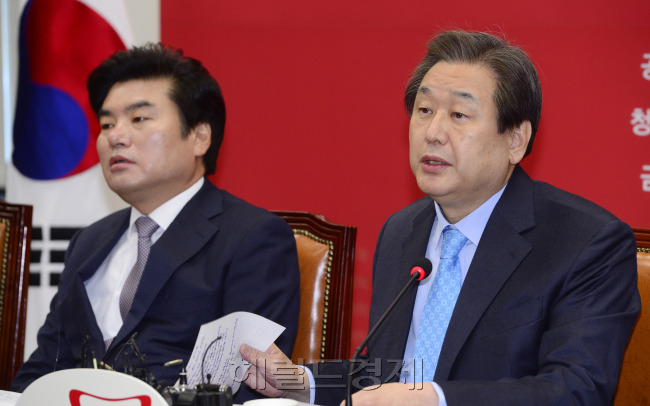 김무성 새누리당 대표가 7일 오전 서울 여의도 국회에서 열린 최고위원회에서 모두발언을 하고 있다. 박해묵 기자/mook@heraldcorp.com